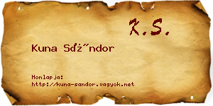 Kuna Sándor névjegykártya