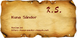 Kuna Sándor névjegykártya