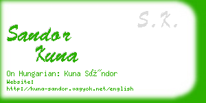 sandor kuna business card